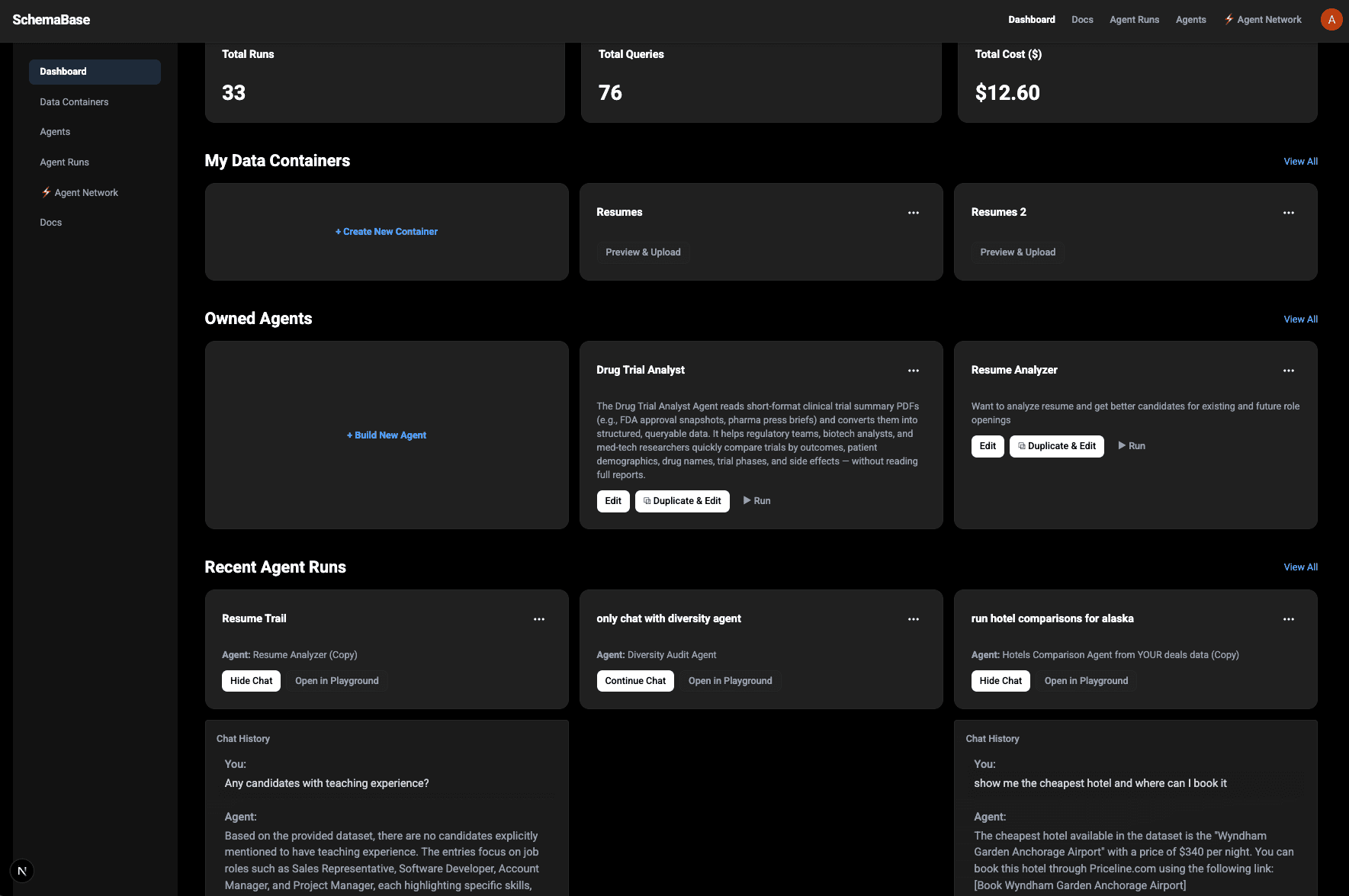 SchemaBase Dashboard Preview